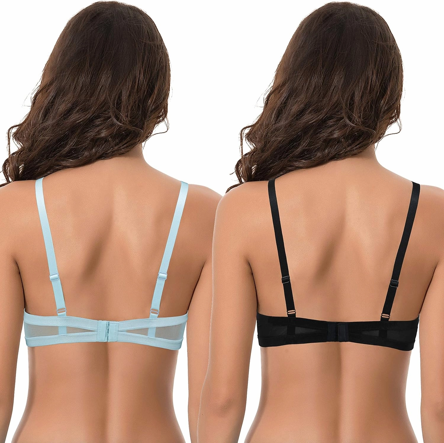 Curve Muse Women's Plus Size Push Up Add 1 Cup Underwire Perfect Shape Lace Bra