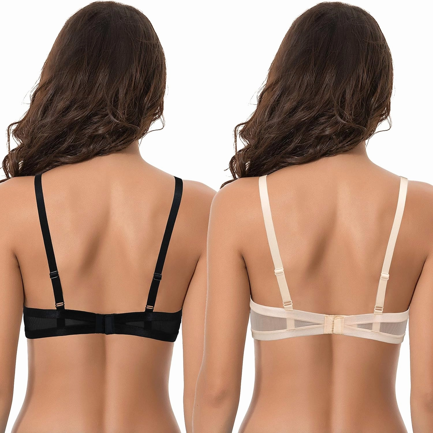Curve Muse Women's Plus Size Push Up Add 1 Cup Underwire Perfect Shape Lace Bra