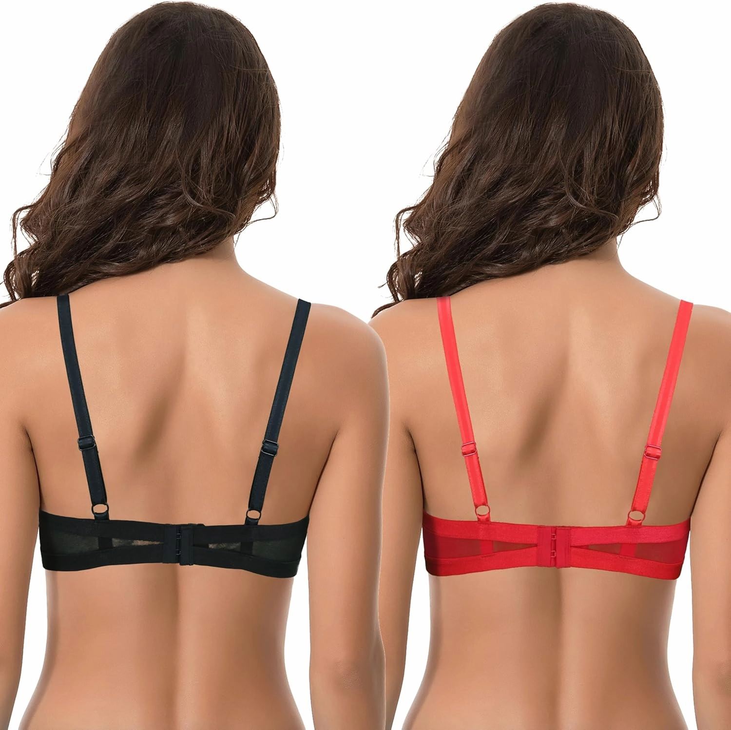 Curve Muse Women's Plus Size Push Up Add 1 Cup Underwire Perfect Shape Lace Bra