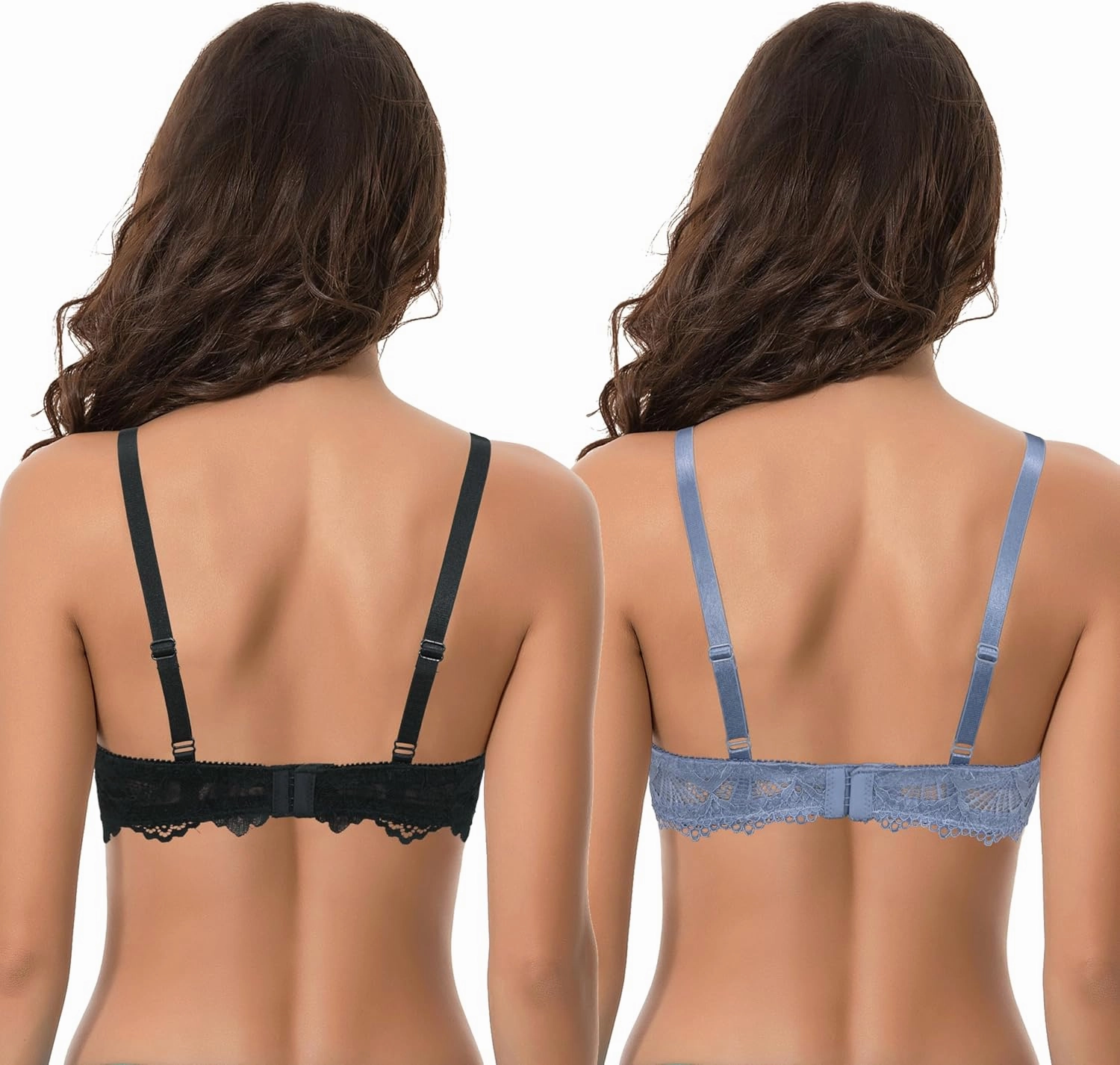 Curve Muse Women's Plus Size Push Up Add 1 Cup Underwire Perfect Shape Lace Bras