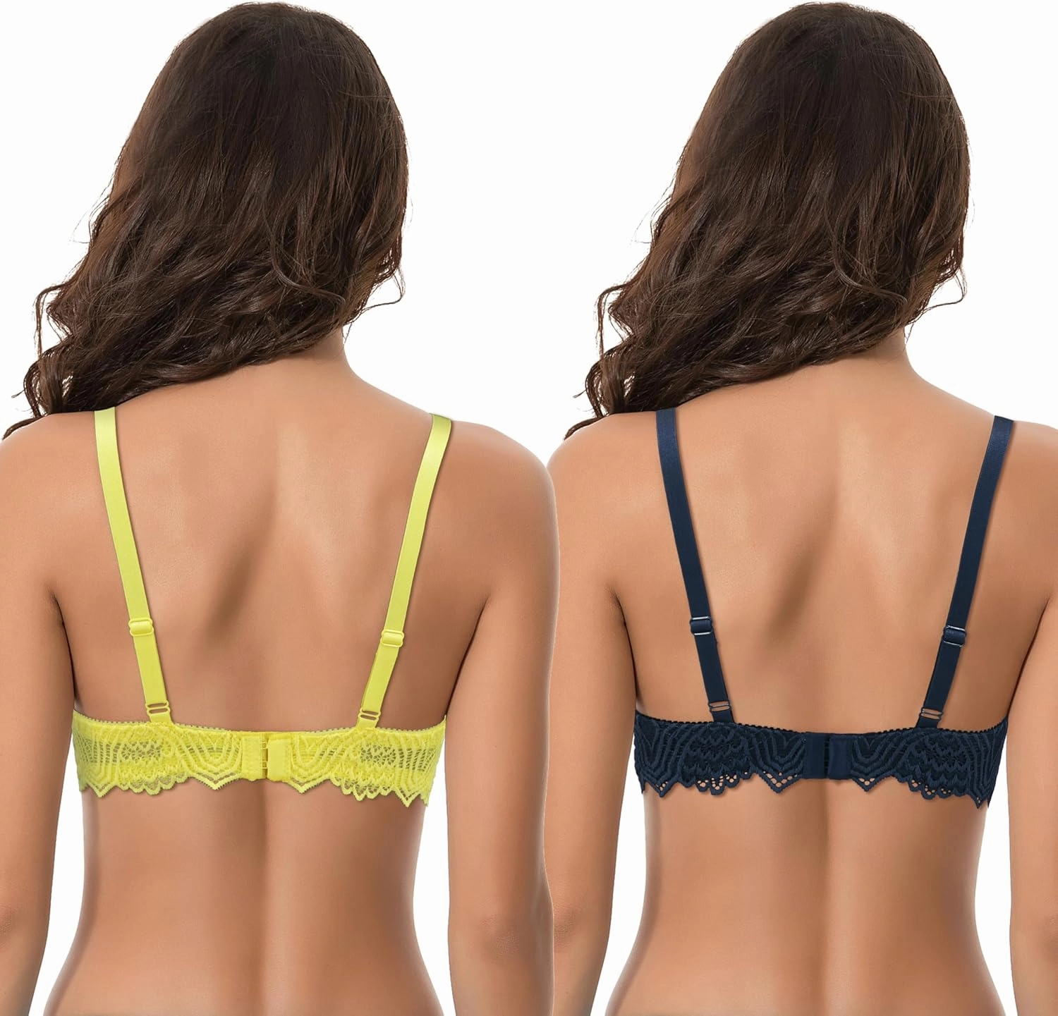 Curve Muse Women's Plus Size Push Up Add 1 Cup Underwire Perfect Shape Lace Bras