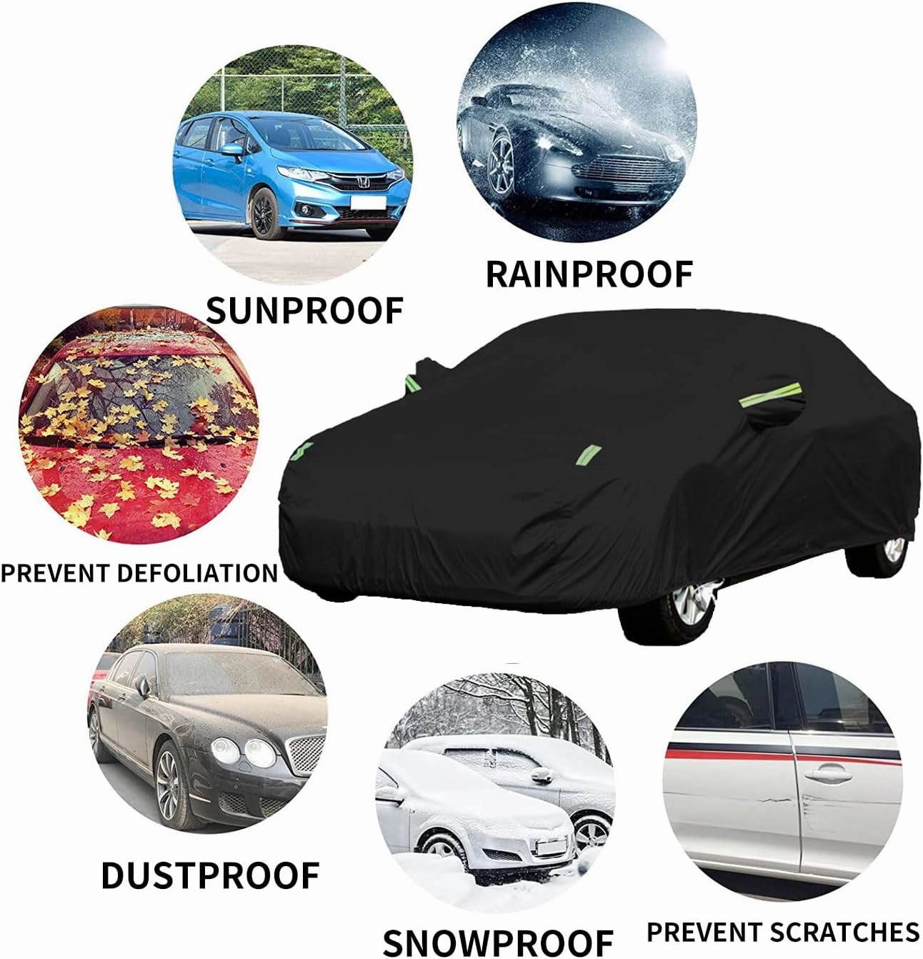 Custom-Fit for Kia Car Cover, Automobiles All Weather Waterproof, Car Cover All Weather Snowproof UV Protection Windproof Outdoor Full car Cover (for Kia NIRO)