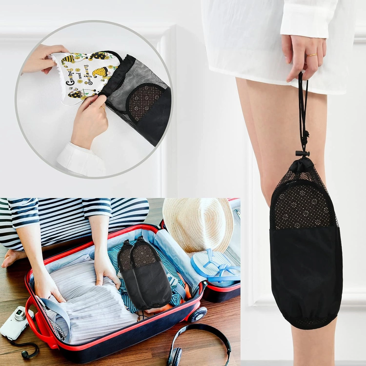 Cute Red Panda Slippers, Soft Memory Foam Non-Slip Indoor House Slippers Home Shoes for Bedroom Travel Hotel Spa