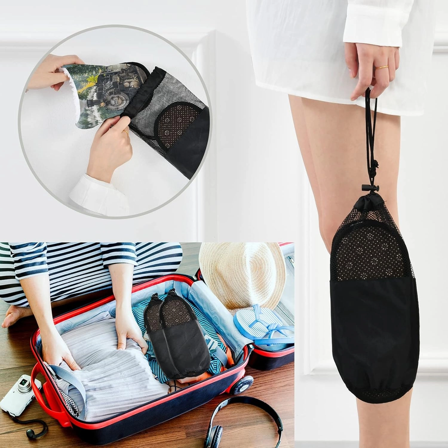 Cute Red Panda Slippers, Soft Memory Foam Non-Slip Indoor House Slippers Home Shoes for Bedroom Travel Hotel Spa