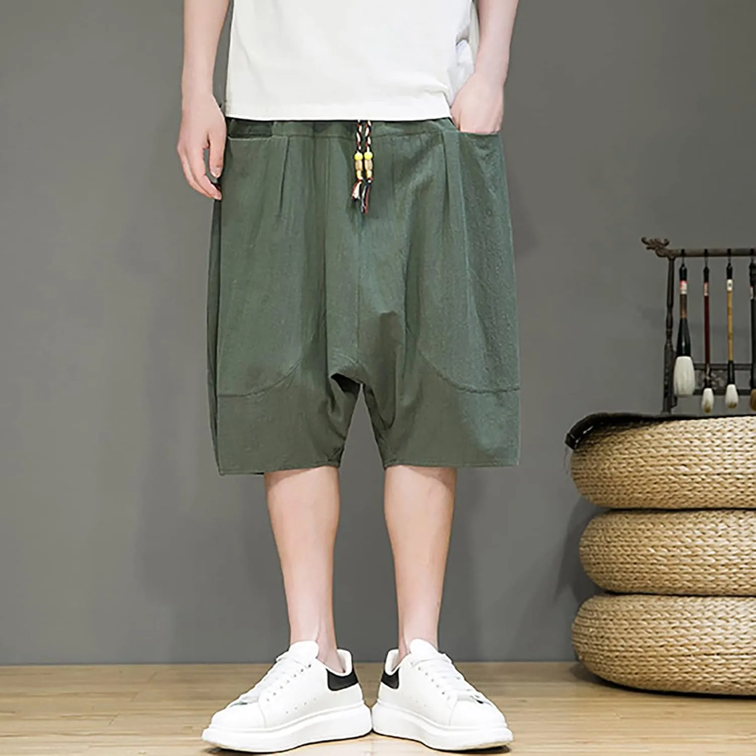 Cycle Shorts for Men Exposed Combat Bungee Fashionable Shorts Cycle Cargo for Men Office Cotton Harem Women