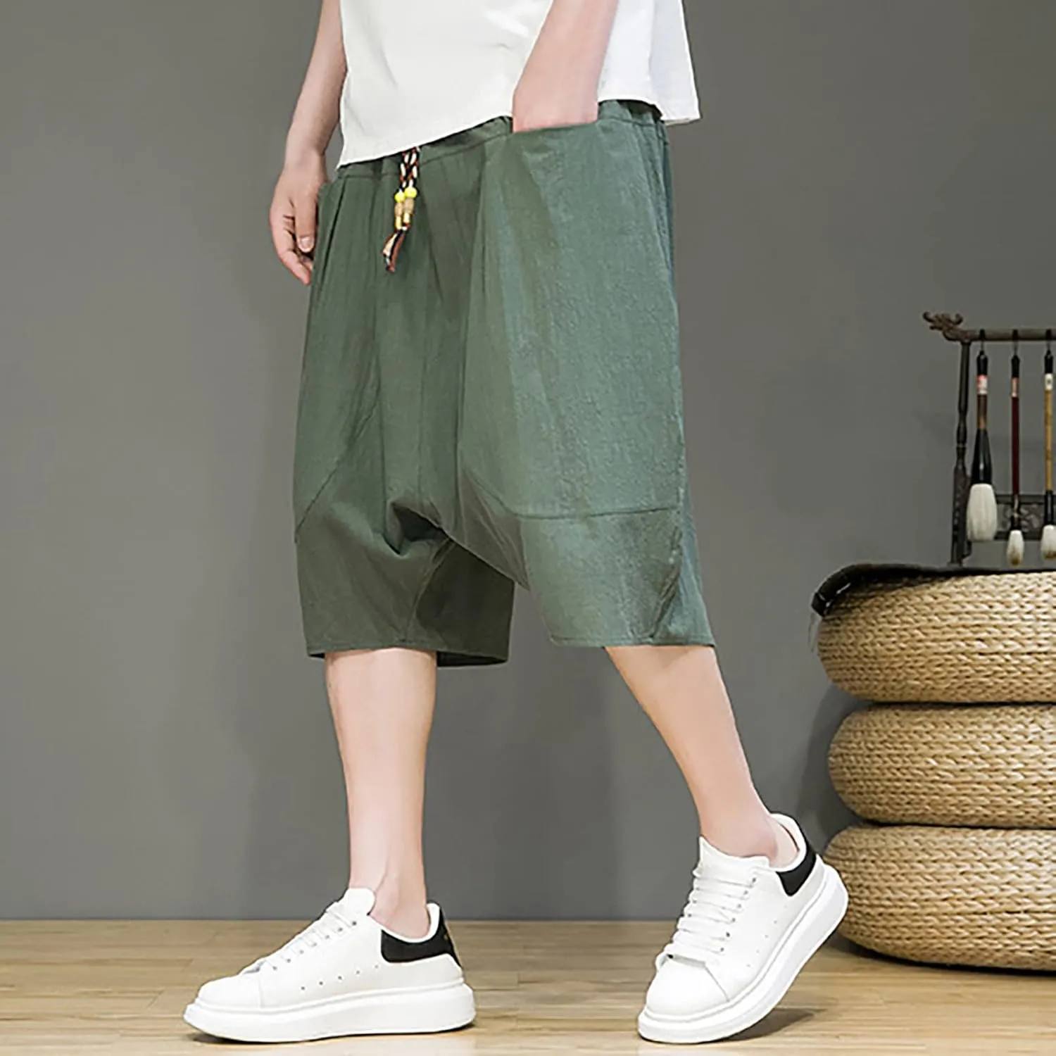 Cycle Shorts for Men Exposed Combat Bungee Fashionable Shorts Cycle Cargo for Men Office Cotton Harem Women