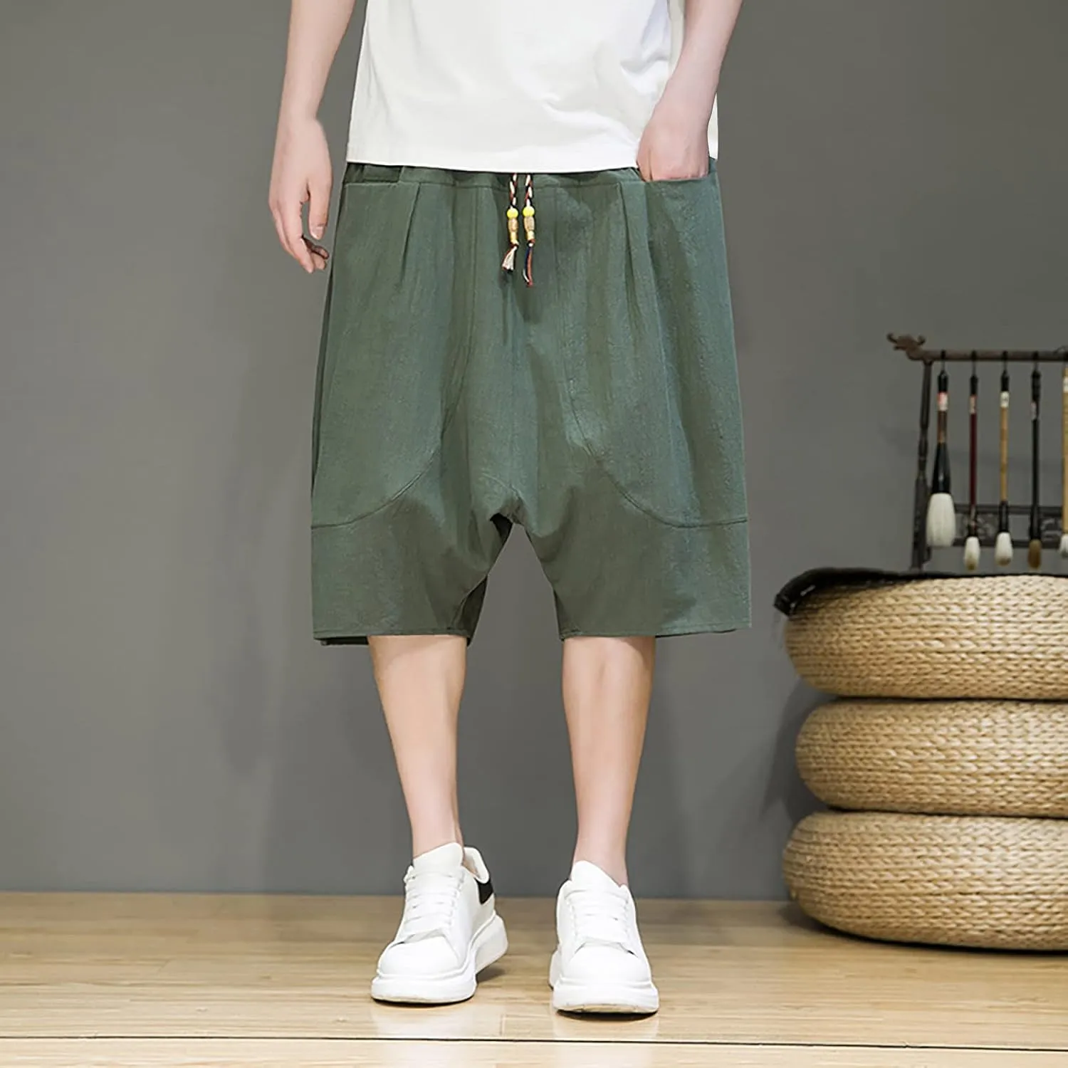 Cycle Shorts for Men Exposed Combat Bungee Fashionable Shorts Cycle Cargo for Men Office Cotton Harem Women