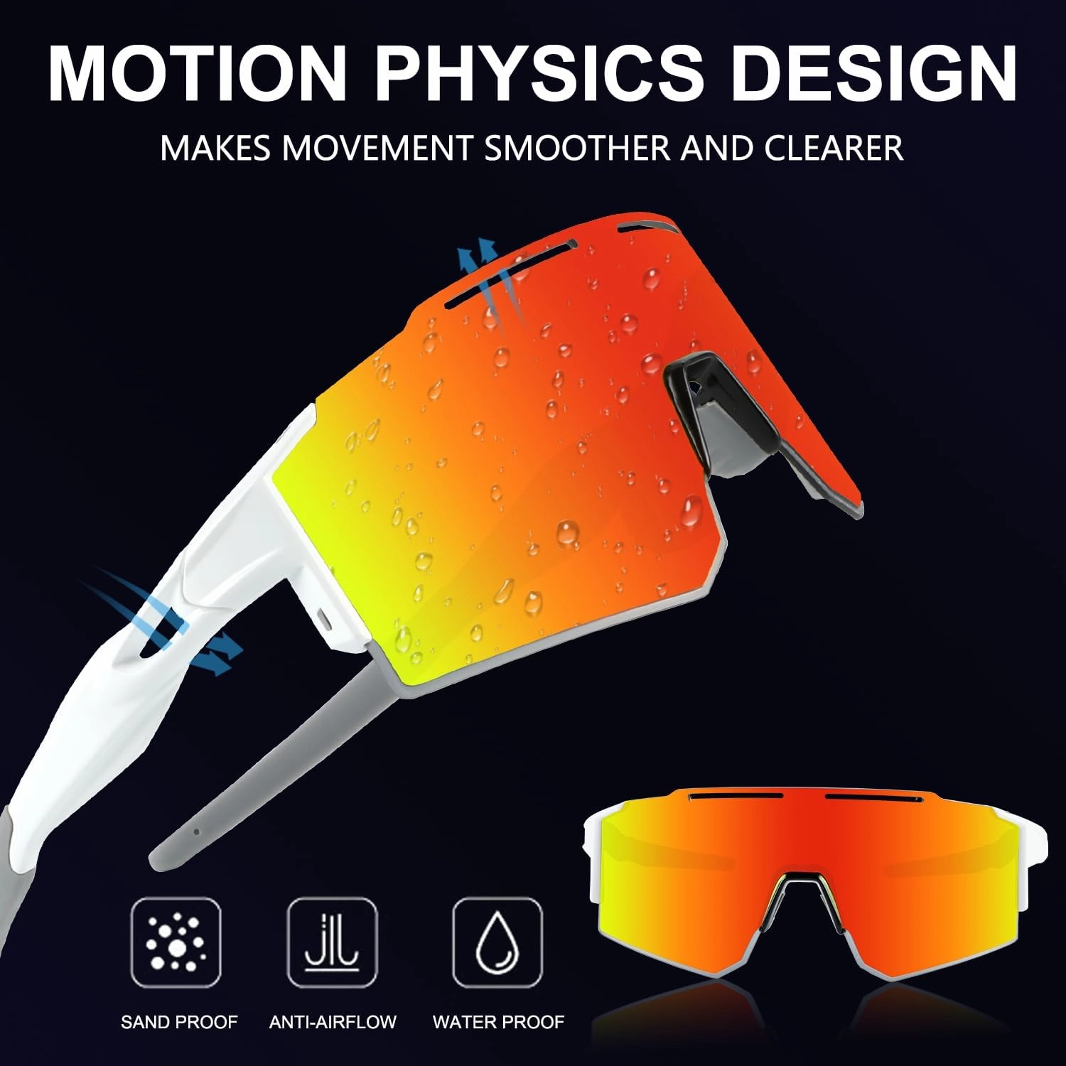 Cycling Sunglasses Polarized Sunglasses for Cycling Men Women with 1 Lens or 3 Interchangeable Lens Baseball Glasses