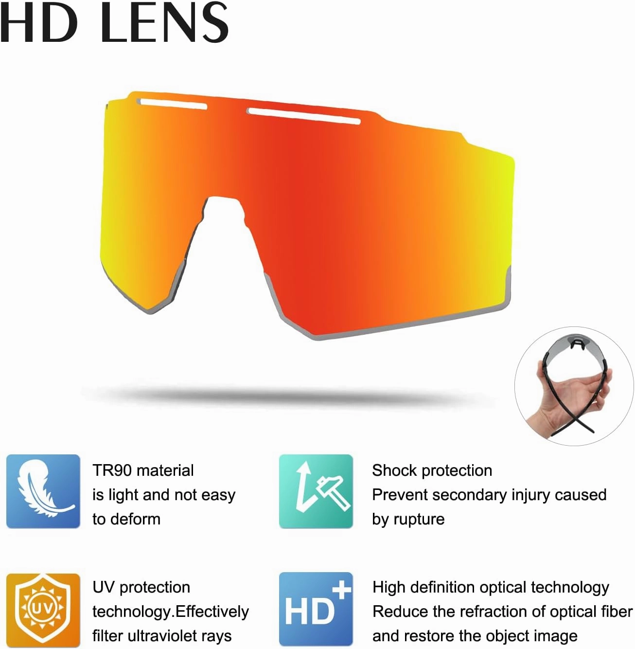 Cycling Sunglasses Polarized Sunglasses for Cycling Men Women with 1 Lens or 3 Interchangeable Lens Baseball Glasses