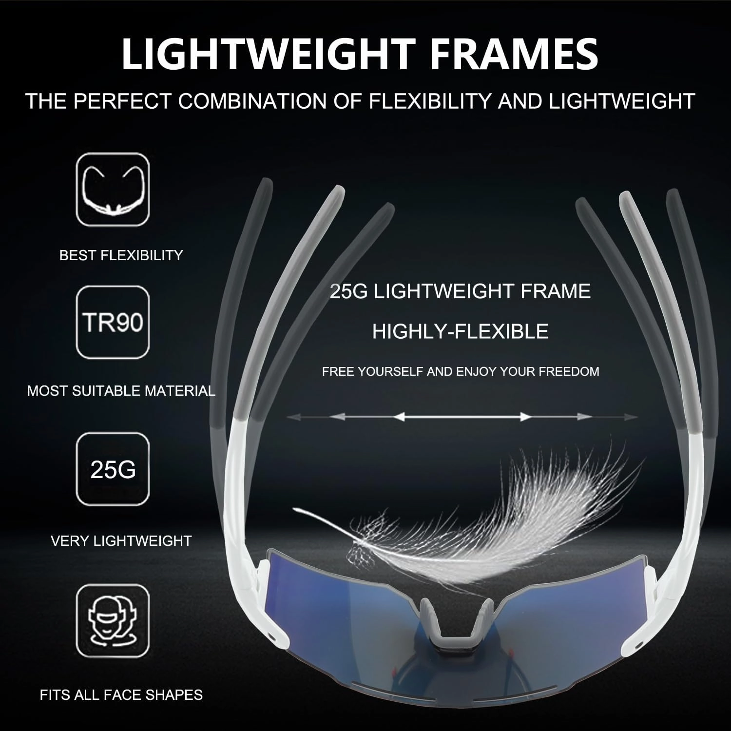 Cycling Sunglasses Polarized Sunglasses for Cycling Men Women with 1 Lens or 3 Interchangeable Lens Baseball Glasses