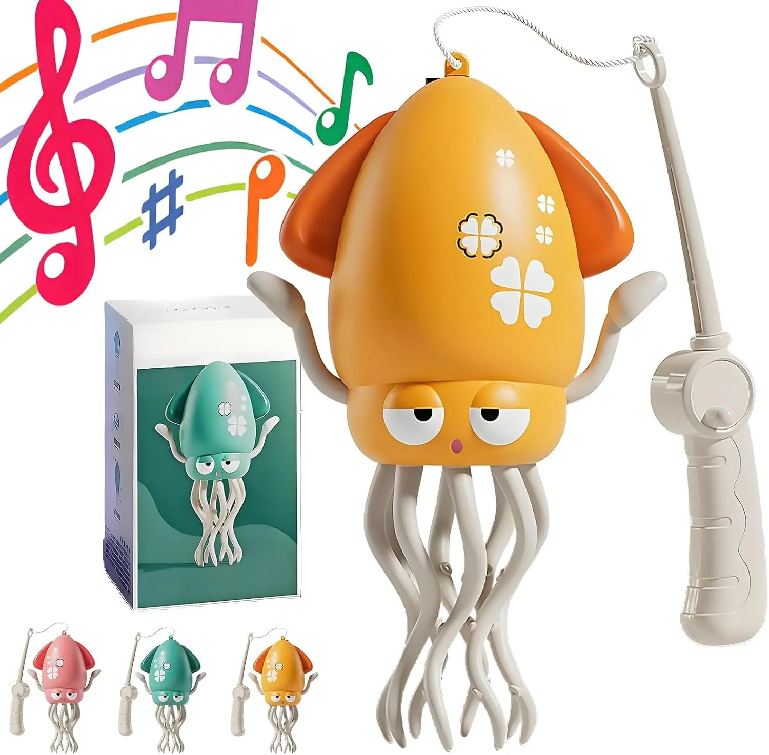 Dancing Octopus Toy, Auto Dance Octopus Toy, Crawling Dancing Automatic Obstacle Sensor Toys, Smart Tentacle for Cats Dogs Pets(Yellow)