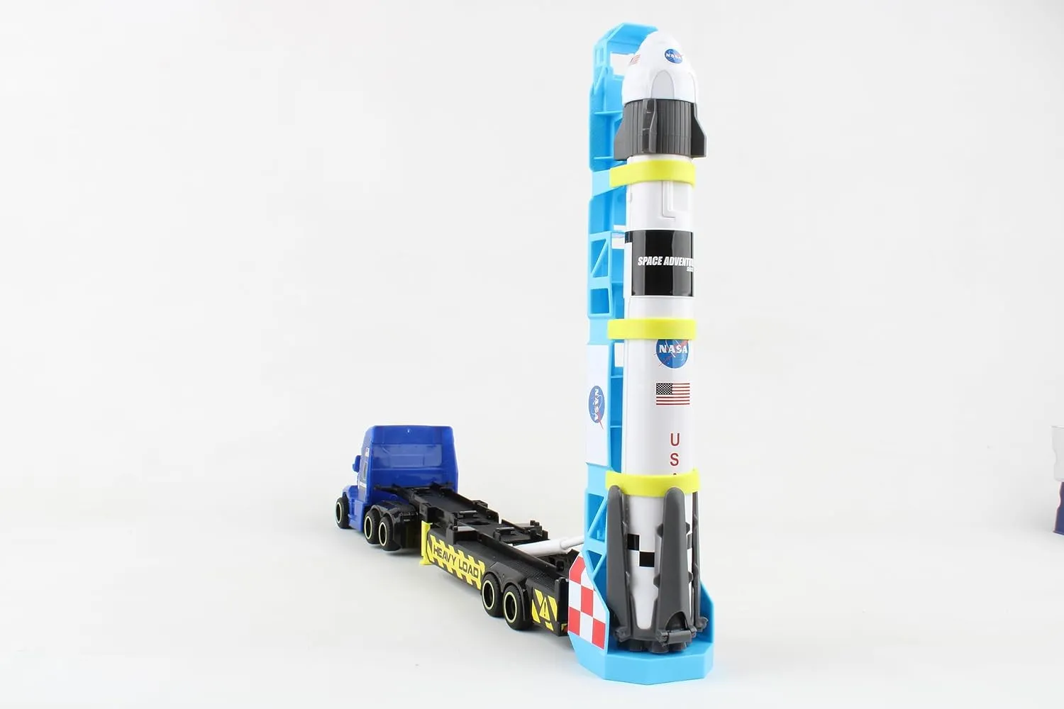 Daron Rocket Transporter with Articulated Tractor Trailer, Launch Platform, Lights & Sounds, Removable Rocket with Extendable Landing Fins - Ages 3 