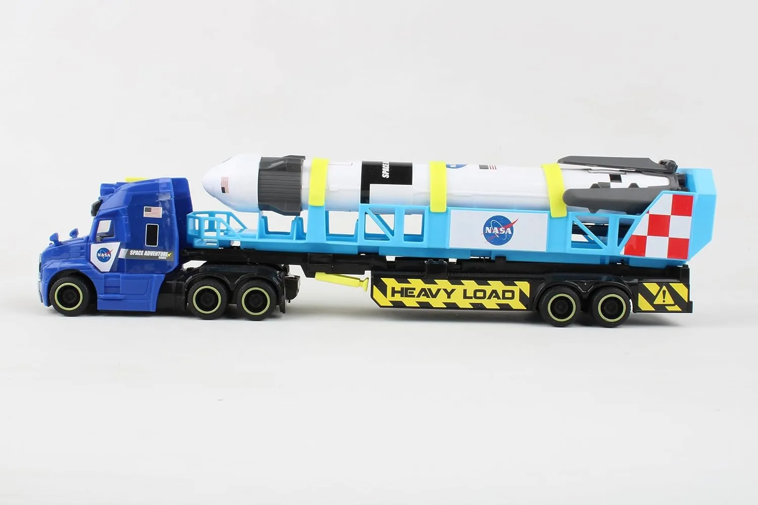 Daron Rocket Transporter with Articulated Tractor Trailer, Launch Platform, Lights & Sounds, Removable Rocket with Extendable Landing Fins - Ages 3 