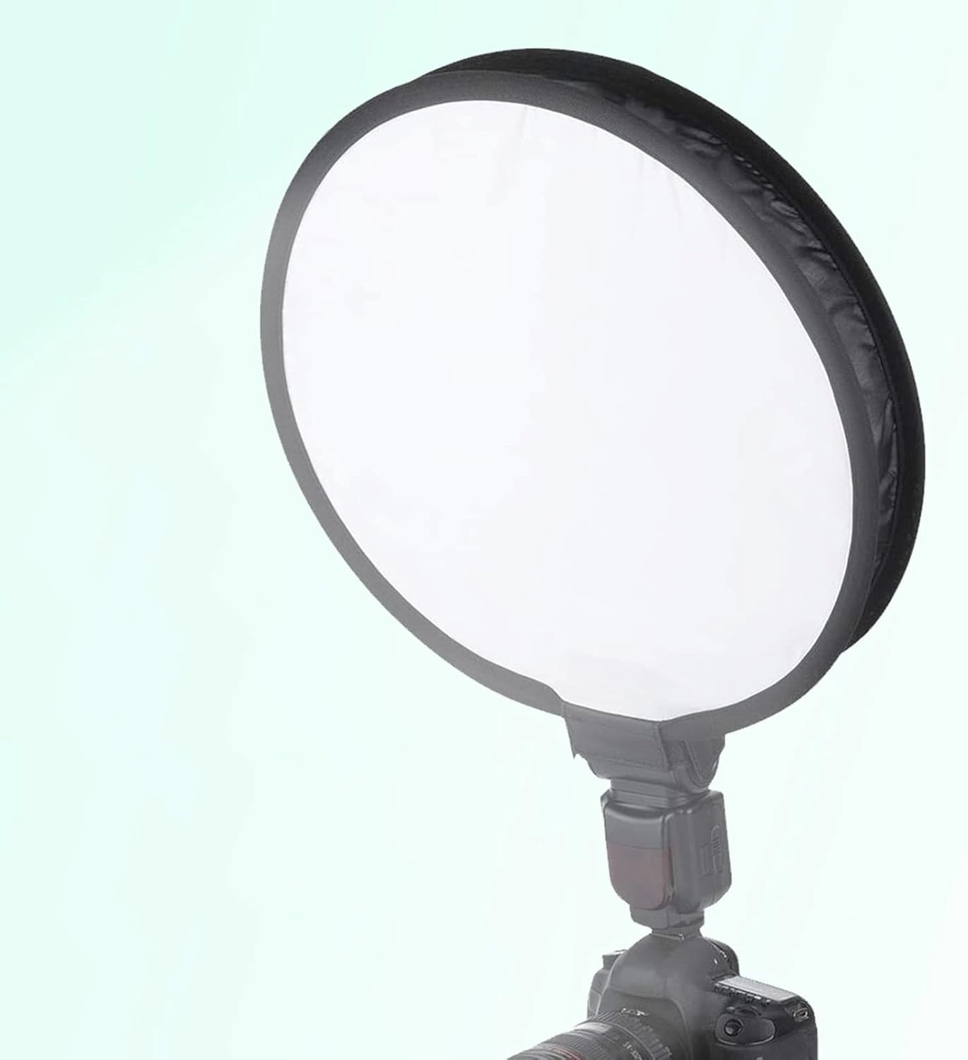 DAUERHAFT Portable Round Softbox Flash Diffuser , 40CM Foldable Round Shape Speedlite Softbox Diffuser Flash Diffuser for Speedlight with a Storage Bag for Camera Flash Light Phototgraphy Accessories