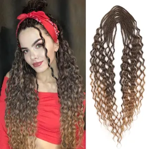 DE Dreadlock Extensions Synthetic Wavy Double Ended Dreads with Curly Ends 20 Strands Handmade Crochet Dreads Soft Dreadlock Extensions for Women 24 inches