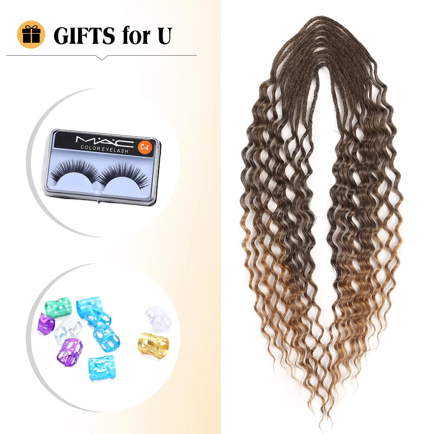 DE Dreadlock Extensions Synthetic Wavy Double Ended Dreads with Curly Ends 20 Strands Handmade Crochet Dreads Soft Dreadlock Extensions for Women 24 inches