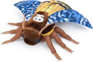 Death's-Head Hawkmoth Plush Toy, Large Blue Death Hawk Moth Stuffed Animals 16in, Realistic Soft Death Moth Plushie Model Toy, Unique Plush Gift Collection for Kids