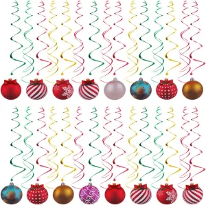 DECHOUS Christmas Decorative Balls 30pcs Christmas Tree Pendants Spiral Props Merry Christmas Garland Hanging Ornament Set