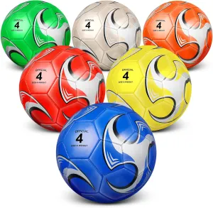 Deekin 6 Pcs Soccer Ball with Pump Official Outside Sport Soccer Machine Stitched Ball for Training Practice Gift for Child Adult