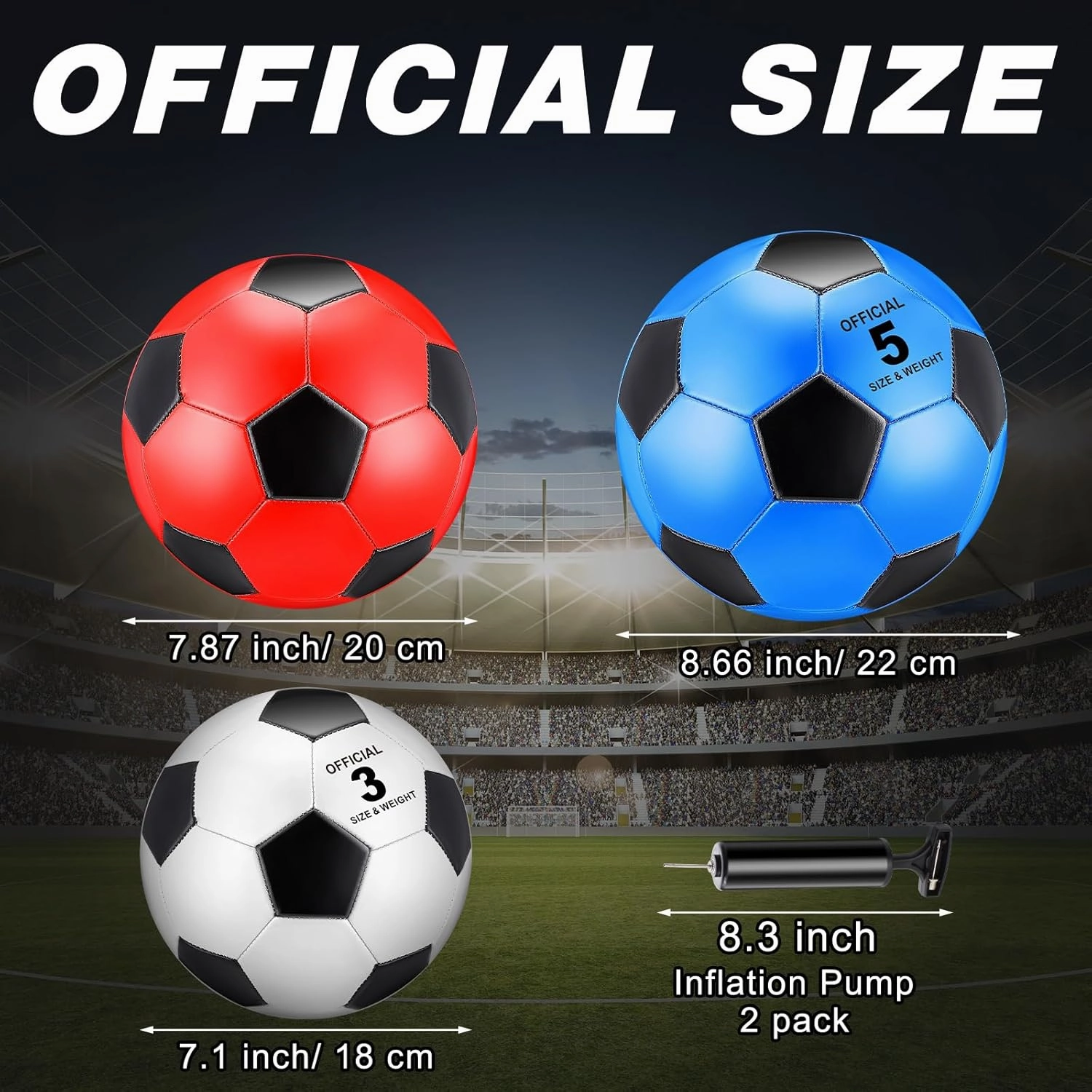 Deekin 12 Pcs Soccer Balls with Pump Official Size Deflated Soccer Ball Bulk Machine Stitched Outside Sport Ball for Teen Youth Adult Training Practice Game Back to School