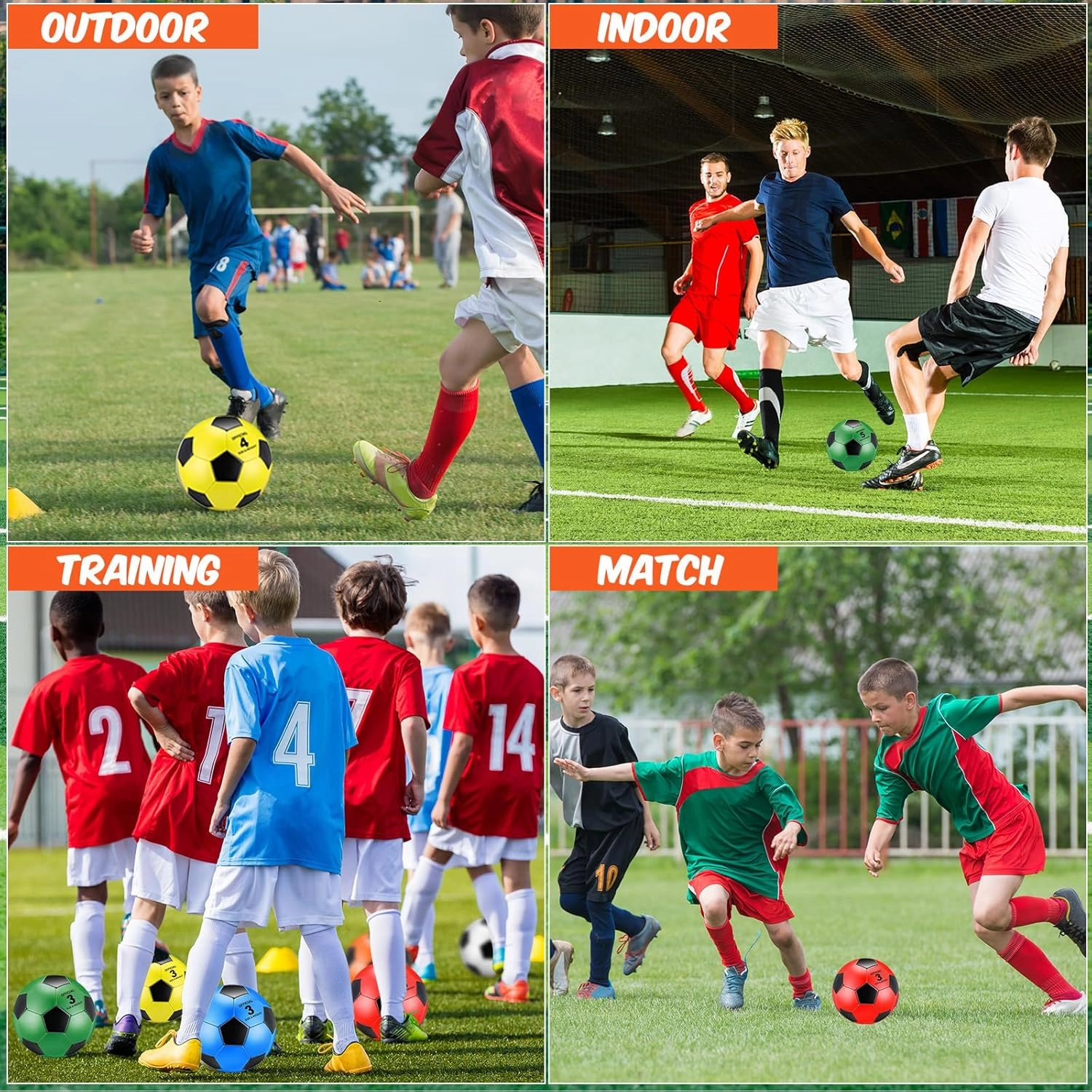 Deekin 12 Pcs Soccer Balls with Pump Official Size Deflated Soccer Ball Bulk Machine Stitched Outside Sport Ball for Teen Youth Adult Training Practice Game Back to School