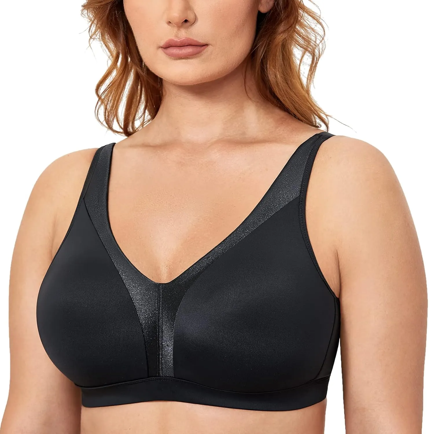 DELIMIRA Women's Wireless Bras Plus Size Full Coverage Smooth Seamless Comfortable Unlined Bra