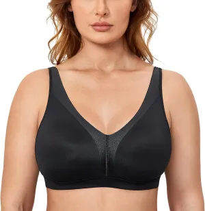 DELIMIRA Women's Wireless Bras Plus Size Full Coverage Smooth Seamless Comfortable Unlined Bra