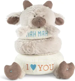 DEMDACO Mah Mah Goat Brown 9 Inch Polyester Soft Stackable Rings Plush Stuffed Animal