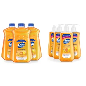 Dial Complete Antibacterial Liquid Hand Soap Refill, Gold, 52 fl Oz (Pack of 3) & Complete Antibacterial Liquid Hand Soap, Gold, 11 fl oz (Pack of 4)