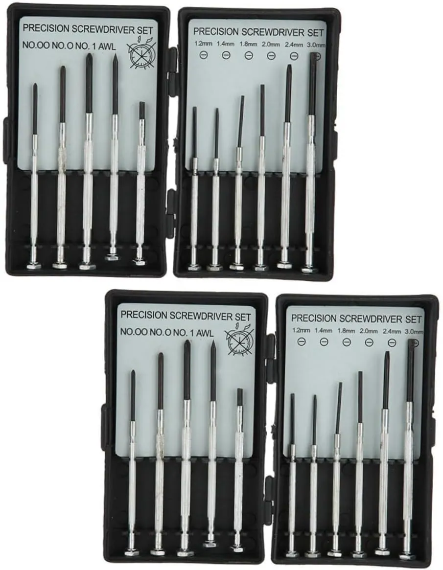 Didiseaon 2sets Precision Watch Screwdriver Mini Repair Tool Kit for Watches Glasses and Mobile Devices and Precision Screwdrivers
