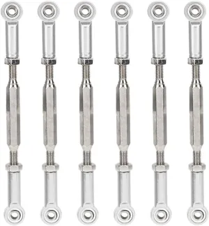 Dilwe RC Car Push Rod,1/10 RC Car Aluminum Alloy Turnbuckle Rod Linkage with Adjustable Length, 88-104mm(Silver)