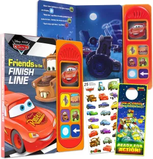 Disney Cars Sound Books for Toddlers - Bundle with Disney Cars Interactive Sound Book Featuring Lightning McQueen, Jackson Storm, More Plus Stickers | Disney Sensory Books for Toddlers
