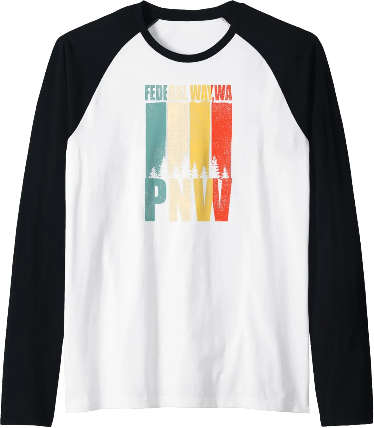 Distressed Retro Federal Way WA Pacific Northwest Shirt PNW Raglan Baseball Tee