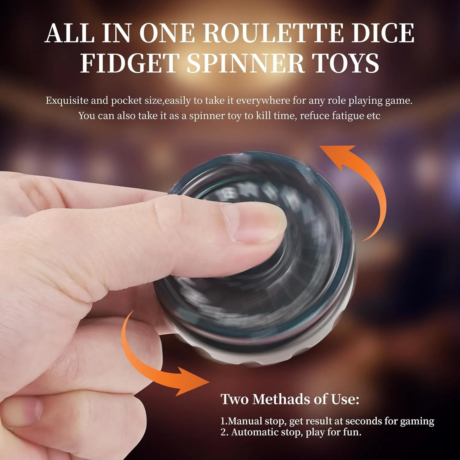 DND Dice Set with Mini Roulette Wheel – Metal D20 Roulette Dice Spinner for Dungeons & Dragons | Unique DND Gift Set with Case for RPG & Table Games(Gradient)