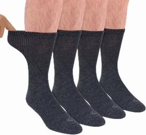 Doctor's Choice Diabetic Socks for Men, Seamless Socks with Non Binding Top, 4 Pairs, Large 9-12 & X-Large 13-15