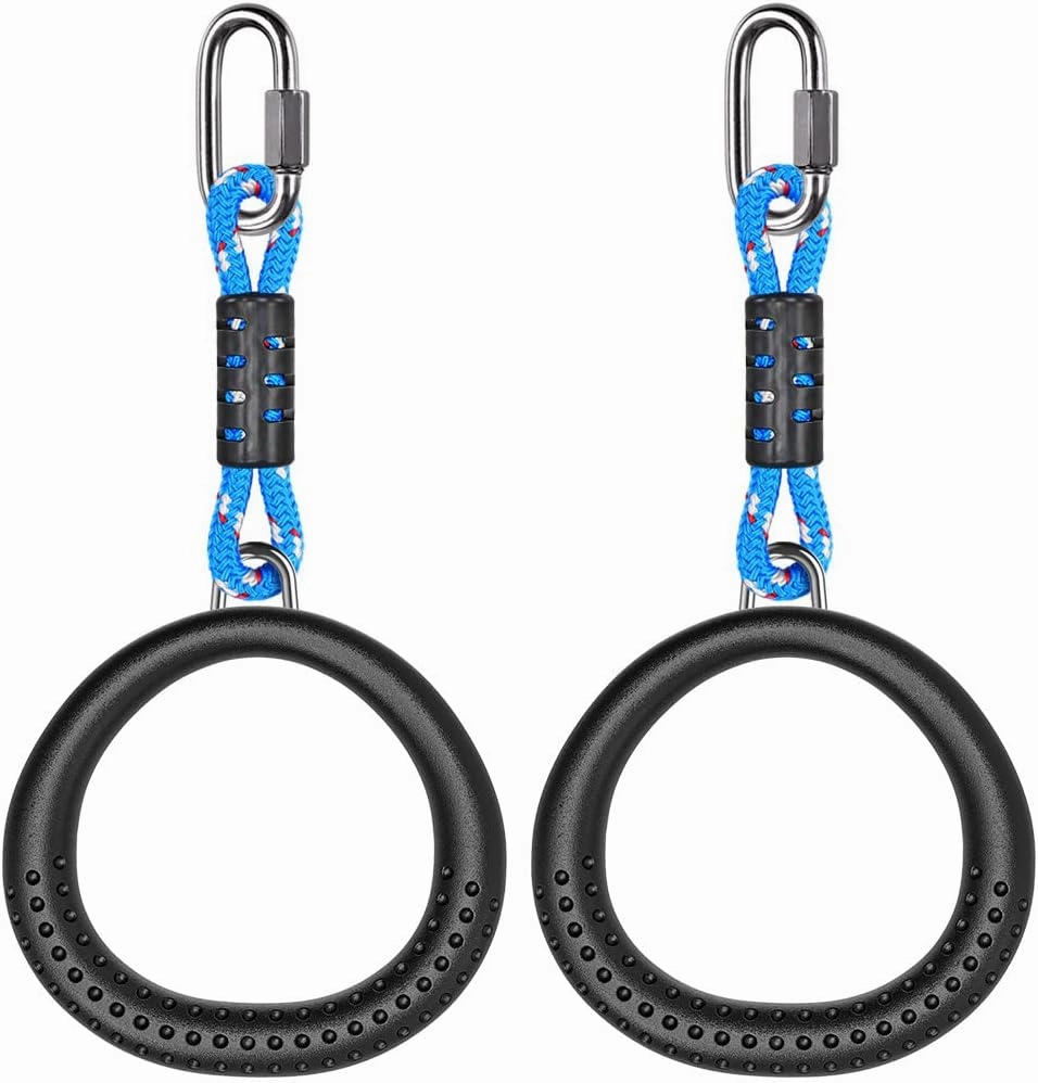 Dolibest 2 Pack of Ninja Gymnastic Rings,Monkey Ring Outdoor Backyard Ninja Accessories Set,Swing Bar Rings Obstacle Course for Training Equipment for Kids,1000LB Capacity