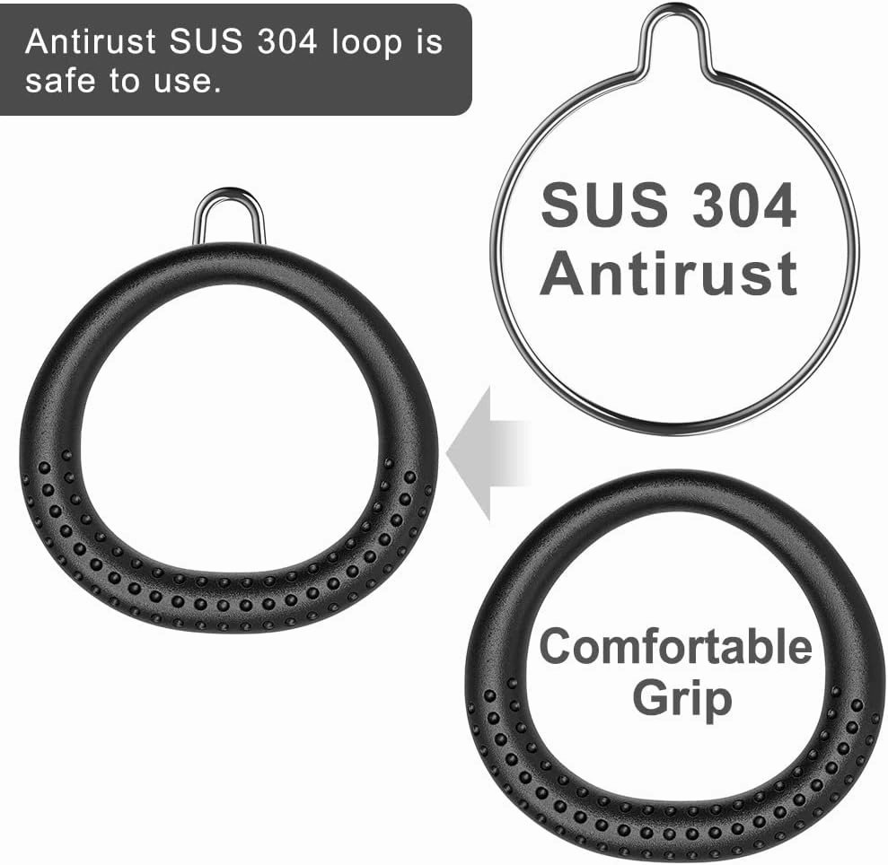 Dolibest 2 Pack of Ninja Gymnastic Rings,Monkey Ring Outdoor Backyard Ninja Accessories Set,Swing Bar Rings Obstacle Course for Training Equipment for Kids,1000LB Capacity