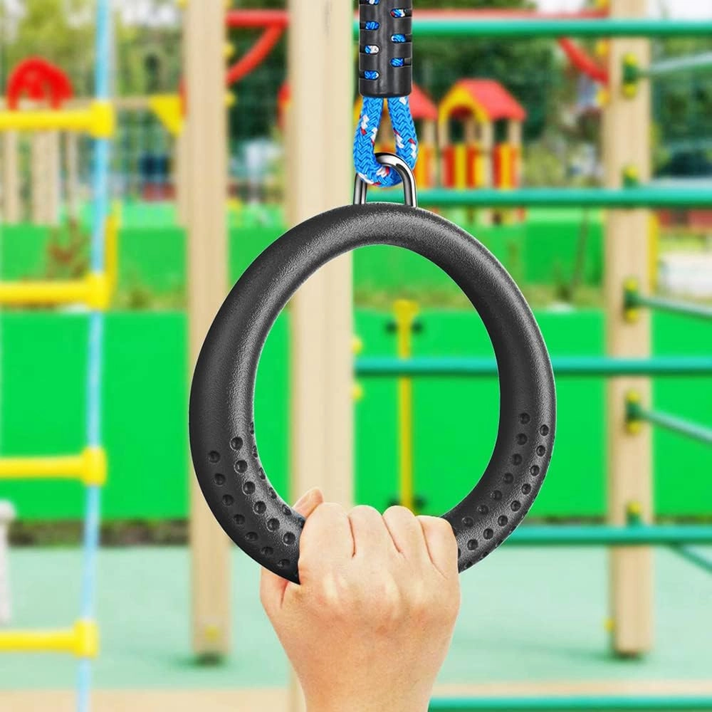 Dolibest 2 Pack of Ninja Gymnastic Rings,Monkey Ring Outdoor Backyard Ninja Accessories Set,Swing Bar Rings Obstacle Course for Training Equipment for Kids,1000LB Capacity