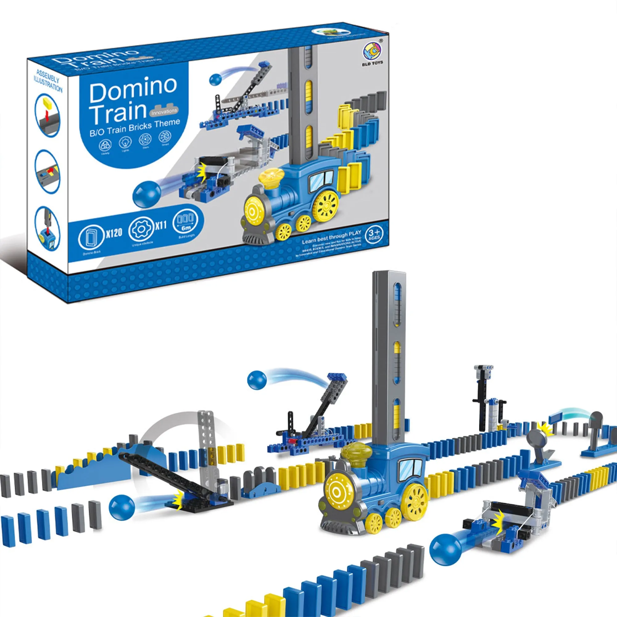 Domino Train Park Set with Lights and Sound - 120 Pieces