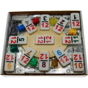 DOMINOES - DBL 12 'COLOR DOT' ( 91 Tiles   MEXICAN TRAIN Hub & Markers )