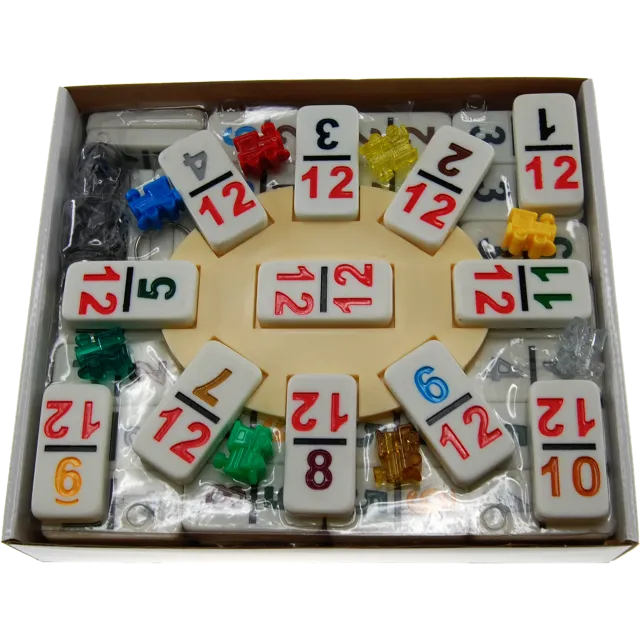 DOMINOES - DBL 12 'COLOR DOT' ( 91 Tiles   MEXICAN TRAIN Hub & Markers )