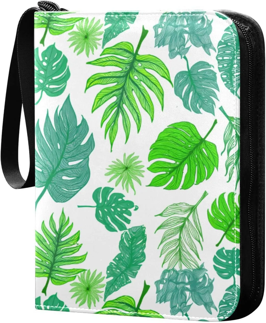 Doodle Colorful Leaves Card Holder, Card Holder Album with 400 Card Slots in 50 Pages for Display, Storage, Portability
