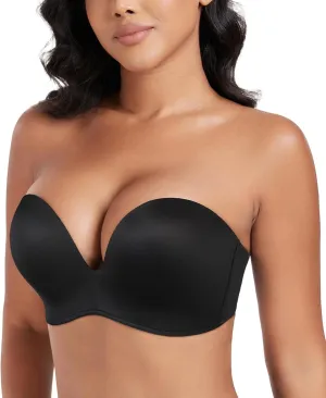 DotVol Women Hand Shape Custom Lift Invisible Wirefree Anti-Slip Strapless Push Up Bra