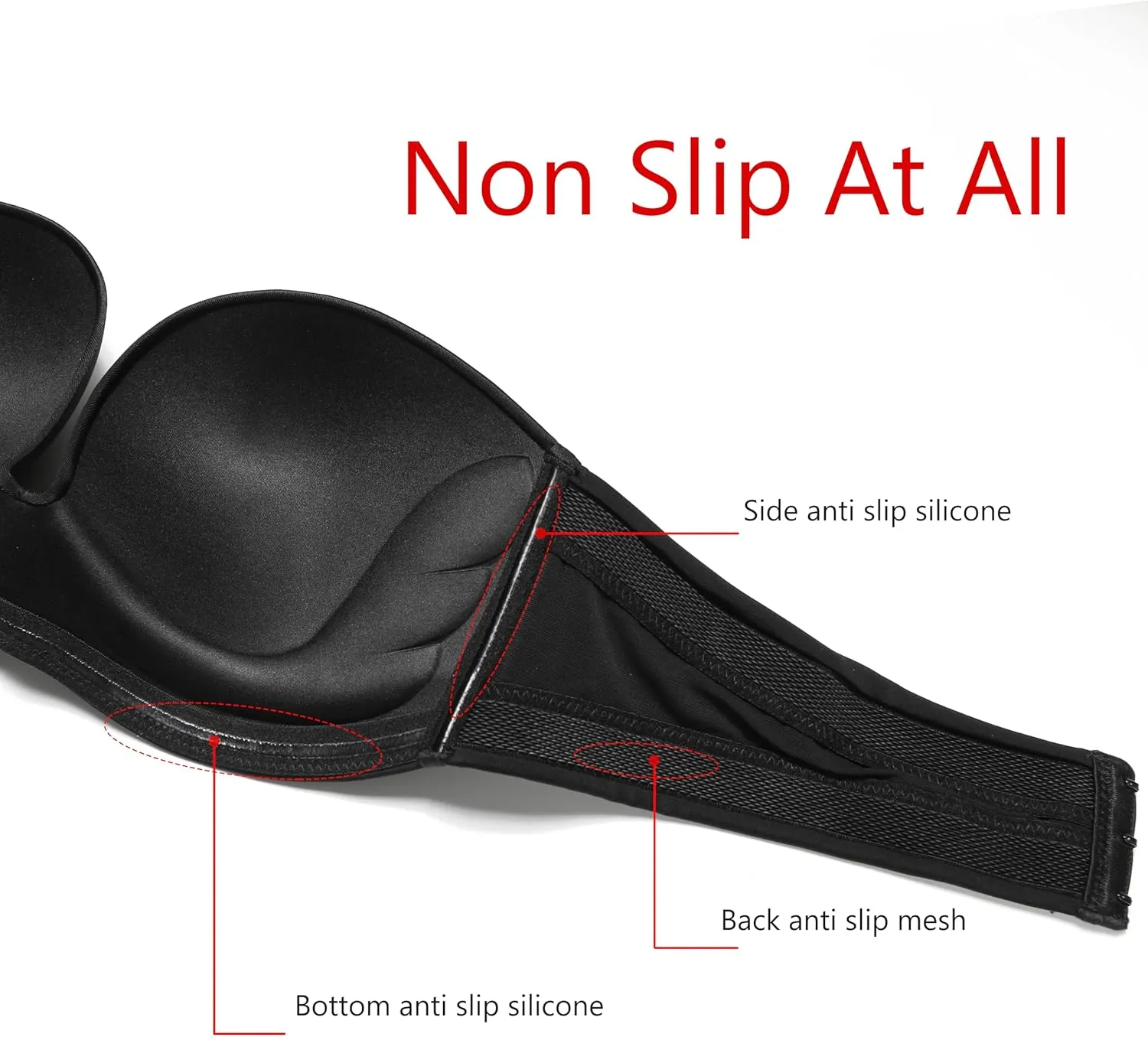 DotVol Women Hand Shape Custom Lift Invisible Wirefree Anti-Slip Strapless Push Up Bra