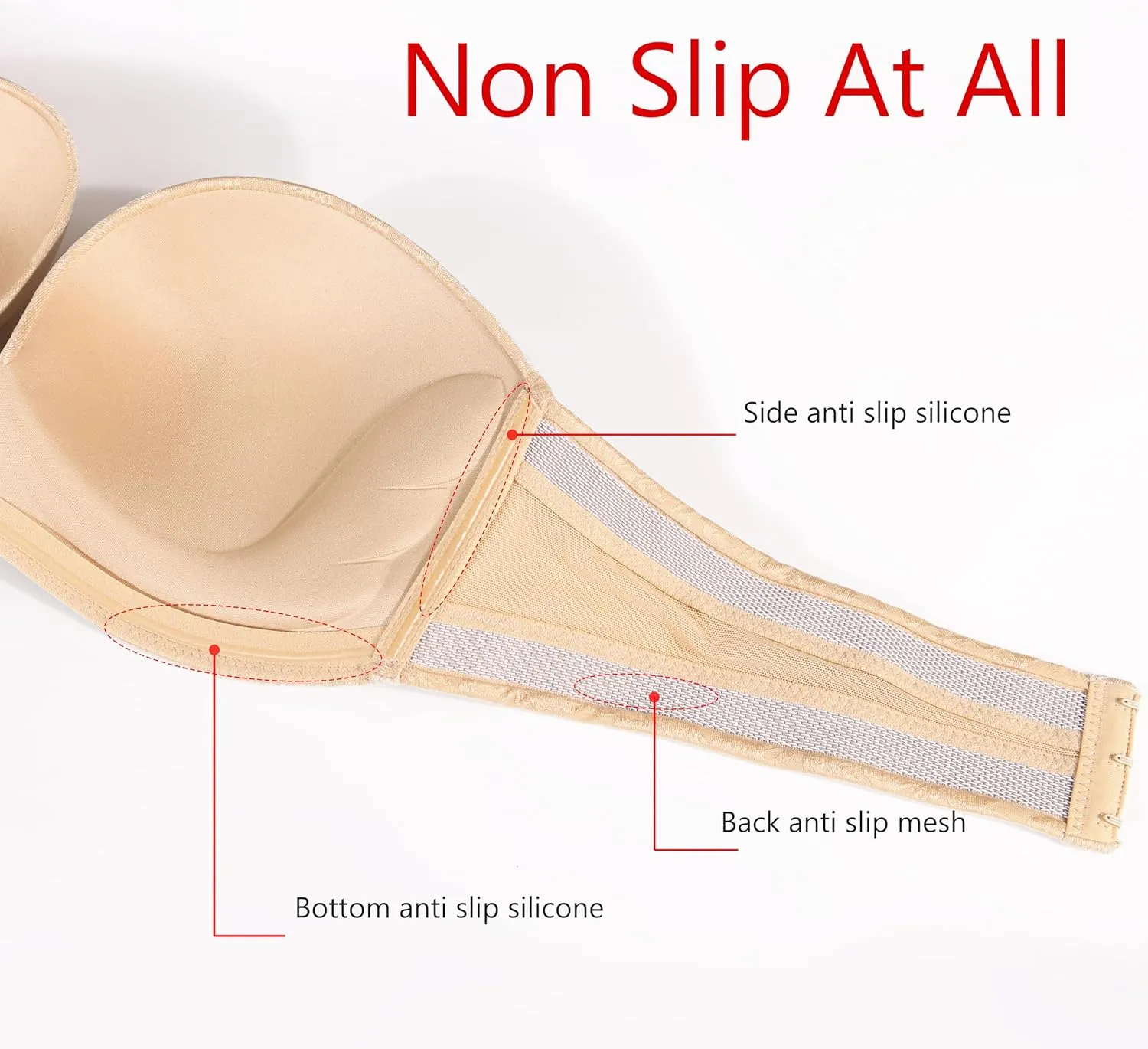 DotVol Women Hand Shape Custom Lift Invisible Wirefree Anti-Slip Strapless Push Up Bra
