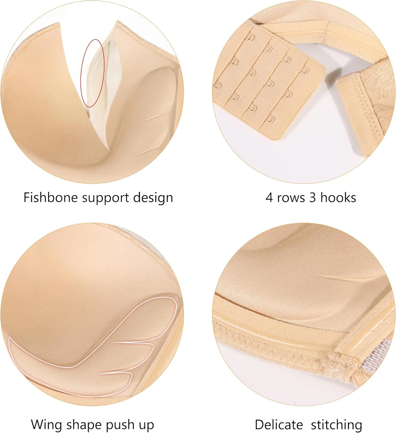 DotVol Women Hand Shape Custom Lift Invisible Wirefree Anti-Slip Strapless Push Up Bra