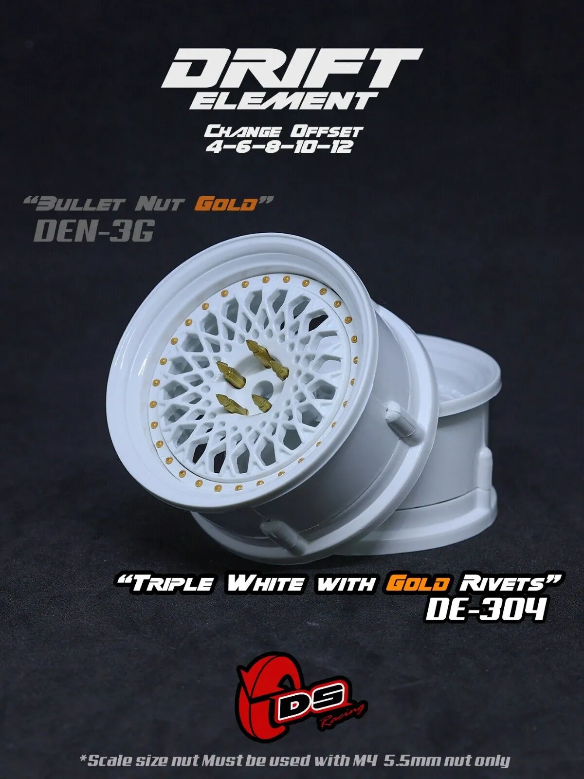 DS Racing Drift Elements Mesh 2pcs, Adjustable Wheel Set - DE-304
