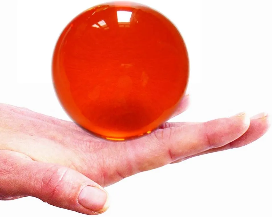 DSJUGGLING 2.55" - 65mm Clear Acrylic Contact Juggling Ball for Beginners & Transparent Practice Juggling Ball Great for Small Hands and Multiple Balls Contact Juggling (Orange)