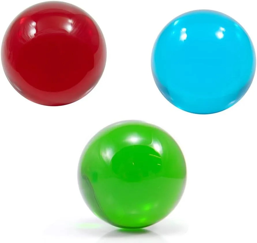 DSJUGGLING 3-Pack of 1 1/2 in. 38mm Colorful Acrylic Contact Juggling Ball Set, 1.5" Multicolor Acrylic Plastic Resin Massage Balls (Green)