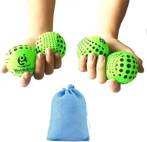 DSJUGGLING 3in1 Multi-Function Balls Set, Washable Juggling Balls for Beginners Set of 4 100g Each - Soft Multiple Activity Juggling Toy for Kids & Adults (Green)
